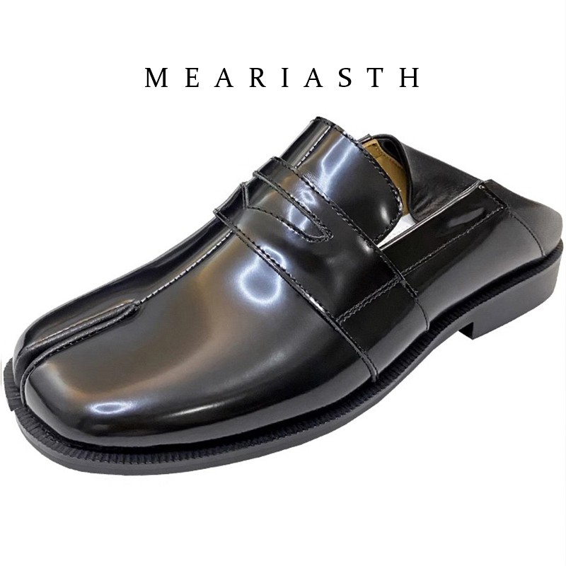 Men Shoes Type - Scarpe Tabi Nere in Pelle Verniciata