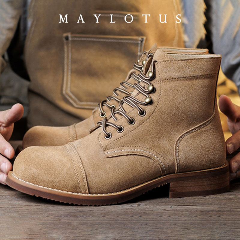 Men Shoes Type - Stivali in pelle scamosciata Goodyear-Welted da