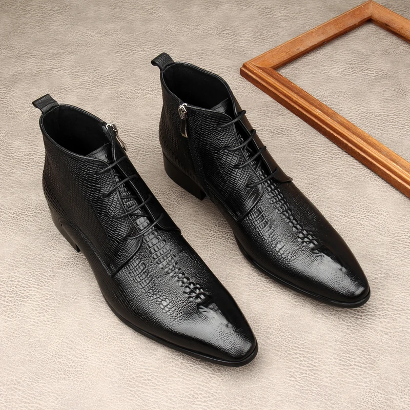 Men Shoes For Wedding - Stivali da uomo in vera pelle